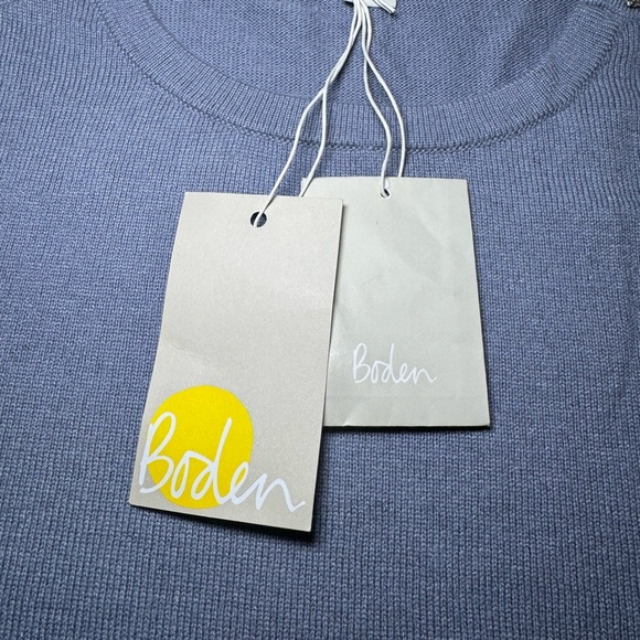 Boden Short Sleeve Cotton Wool Cashmere Blend Sweater Rhinestone Detail Size 6 - Picture 5 of 11